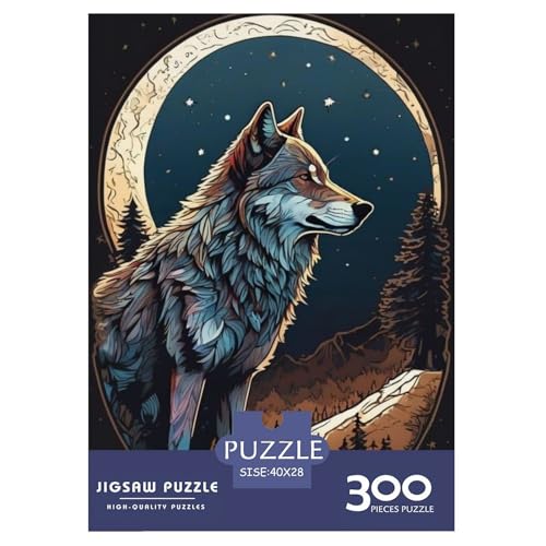 Animal Art Wolf-Puzzle für Erwachsene und Jugendliche, 300 Teile, Puzzles für Erwachsene und Teenager, Puzzles für Erwachsene, Geschenke 300 Teile (40 x 28 cm) von BaoFFF