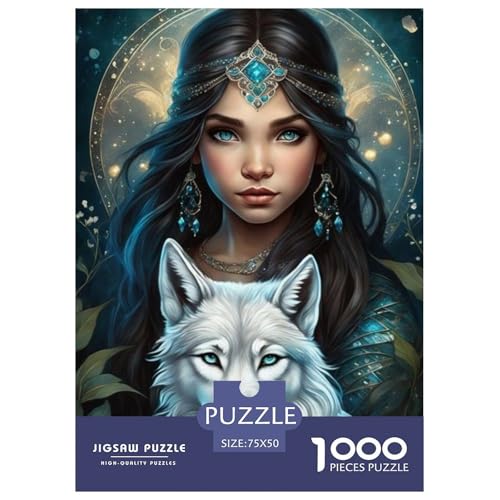 Animal Art Wolf-Puzzles 1000 Teile, Holzpuzzles, Puzzles für Erwachsene und Jugendliche ab 12 Jahren, 1000 Teile (75 x 50 cm) von BaoFFF