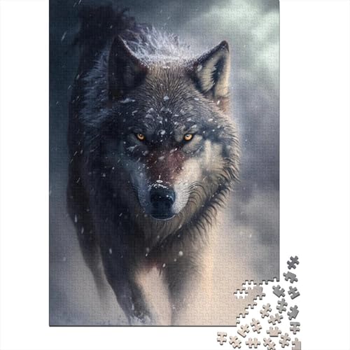 Animal Universe Wolf 1000-teiliges Puzzle für Teenager, Geschenke, Holzpuzzle, Puzzle für Erwachsene, Lernspiele für zu Hause, DIY-Spielzeug, 1000 Teile (75 x 50 cm) von BaoFFF