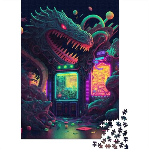 Arcade-Horror-Puzzles für Erwachsene, 1000 Teile, Puzzle für Erwachsene und Teenager, Familienspiel für Erwachsene und Teenager, Geburtstagsgeschenk, 1000 Teile (75 x 50 cm) von BaoFFF