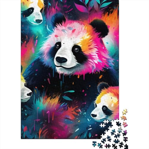 Art Animal Panda 500-teiliges Puzzle | Puzzle | Nachhaltiges Puzzle für Erwachsene | Premium-Puzzle aus 100% Holz | Lustige Spiele 500 Teile (52 x 38 cm) von BaoFFF