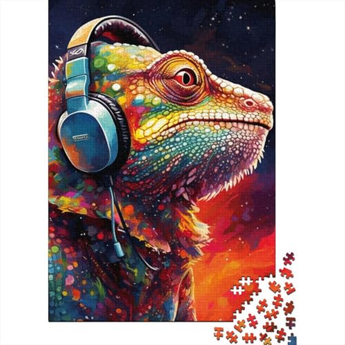 Art Chameleon 1000-teiliges Puzzle | Puzzle | Nachhaltiges Puzzle für Erwachsene | Premium-Puzzle aus 100% Holz | Lustige Spiele 1000 Teile (75 x 50 cm) von BaoFFF