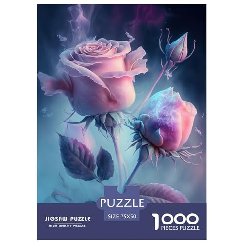 Art Flowers Puzzle 1000 Teile, Holzpuzzle für Erwachsene, Familienunterhaltungsspielzeug, 1000 Teile (75 x 50 cm) von BaoFFF