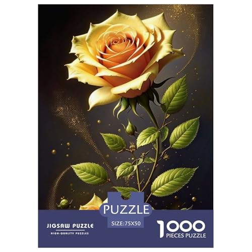 Art Flowers Puzzle 1000 Teile, Holzpuzzle für Erwachsene und Teenager, Stressabbau-Spielzeug, 1000 Teile (75 x 50 cm) von BaoFFF