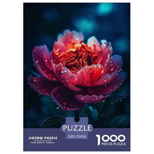 Art Flowers Puzzle 1000 Teile Holzpuzzle Puzzle für Erwachsene für Erwachsene und Jugendliche ab 12 Jahren, 1000 Teile (75 x 50 cm) von BaoFFF