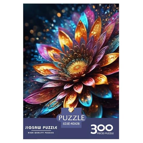 Art Flowers Puzzle für Erwachsene, 300 Teile, Holzpuzzle, Heim-Lernspiele, DIY-Spielzeug, 300 Stück (40 x 28 cm) von BaoFFF