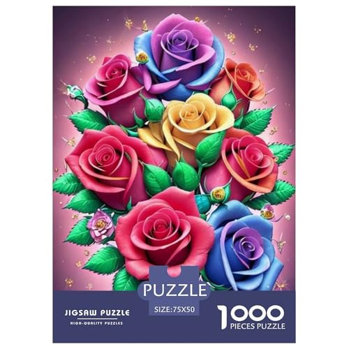 Art Flowers Puzzle für Erwachsene und Jugendliche, 1000 Teile, Puzzle für Jugendliche, Geschenke, Spielspielzeug für Erwachsene, 1000 Teile (75 x 50 cm) von BaoFFF