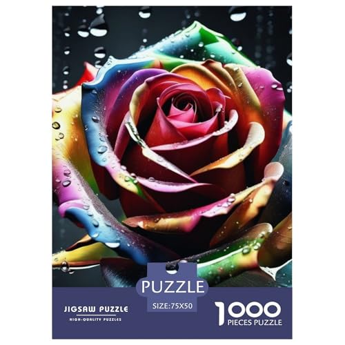 Art Flowers Puzzles 1000 Teile Puzzles Puzzles für Erwachsene Lernspiel Herausforderungsspielzeug 1000 Teile (75x50cm) von BaoFFF