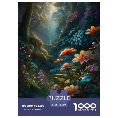 Art Flowers Puzzles 1000 Teile Puzzles Puzzles für Erwachsene Lernspiel Herausforderungsspielzeug 1000 Teile (75x50cm) von BaoFFF