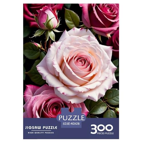 Art Flowers Puzzles 300 Teile, Holzpuzzles für Erwachsene und Teenager, Stressabbau-Spielzeug, 300 Teile (40 x 28 cm) von BaoFFF