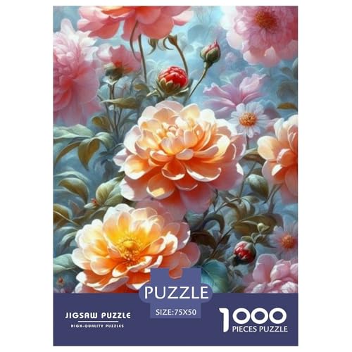 Art Flowers Puzzles für Erwachsene, 1000-teiliges Puzzle für Erwachsene, Puzzles zum Entspannen, Puzzlespiele, 1000 Teile (75 x 50 cm) von BaoFFF