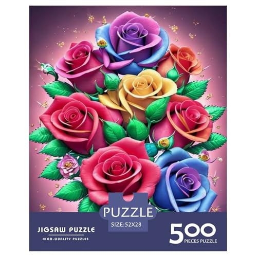 Art Flowers Puzzles für Erwachsene, 500 Teile, Puzzles für Erwachsene, Puzzles zum Entspannen, Puzzlespiele, 500 Teile (52 x 38 cm) von BaoFFF