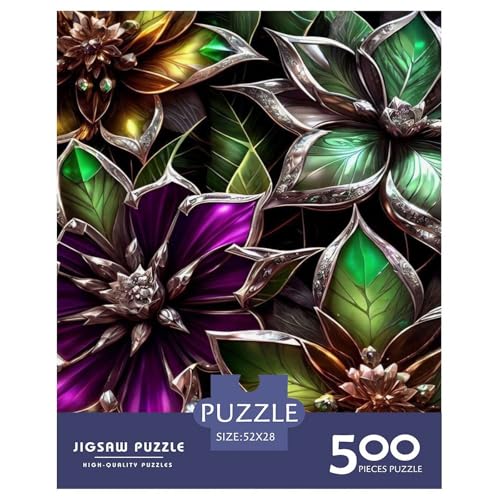 Art Flowers Puzzles für Erwachsene, 500-teiliges Puzzle, Holzpuzzles, Puzzles für Erwachsene, 500 Teile (52 x 38 cm) von BaoFFF