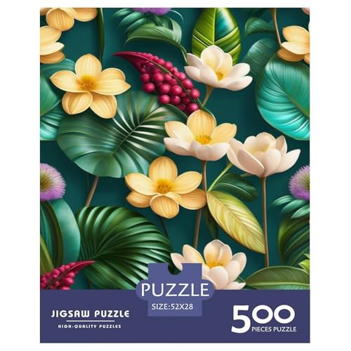 Art Flowers Puzzles für Erwachsene 500 Teile Puzzle Puzzles für Erwachsene Heimdekoration Puzzle Spielzeug 500 Teile (52x38cm) von BaoFFF