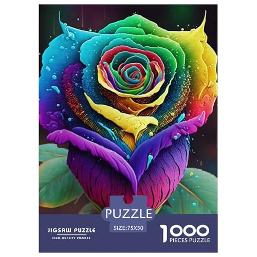 Art Flowers Puzzles für Erwachsene und Jugendliche. Puzzles für Erwachsene und Jugendliche. Lustige Puzzlespiele. 1000 Teile (75 x 50 cm). von BaoFFF