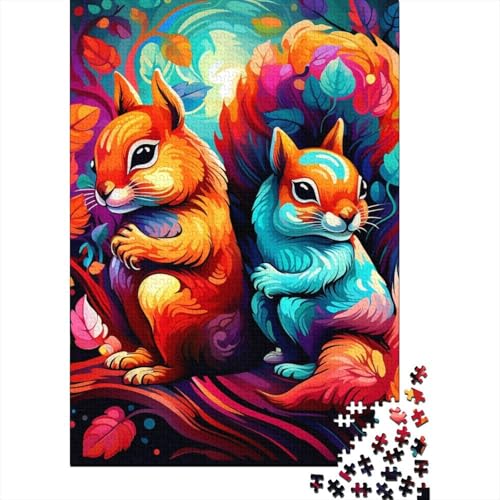 Art Niedliches Eichhörnchen-Puzzle 300 Teile für Erwachsene, 300-teiliges Puzzle, Familienaktivitäts-Puzzle, Lernspiele, 300 Teile (40 x 28 cm) von BaoFFF