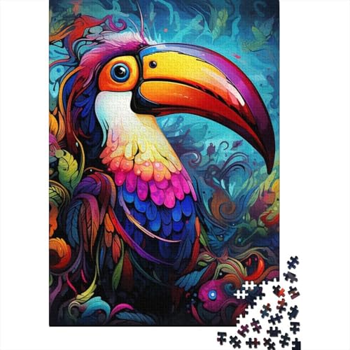 Art Toucans 500-teiliges Puzzle | Puzzle | Nachhaltiges Puzzle für Erwachsene | Premium-Puzzle aus 100% Holz | Lustige Spiele 500 Teile (52 x 38 cm) von BaoFFF