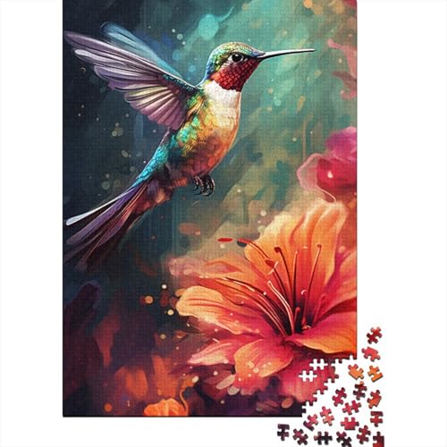 Bunte Kolibris-Puzzle für Erwachsene und Jugendliche, 1000 Teile, Holzpuzzle für Teenager, Geschenke, Denksportspiel, 1000 Teile (75 x 50 cm) von BaoFFF