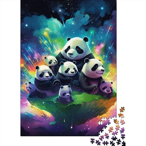 Buntes Art-Panda-Puzzle mit 1000 Teilen für Erwachsene, Familienspielzeug, Geschenke für Mädchen und Jungen, umweltfreundliches Holzpuzzle, 1000 Teile (75 x 50 cm) von BaoFFF