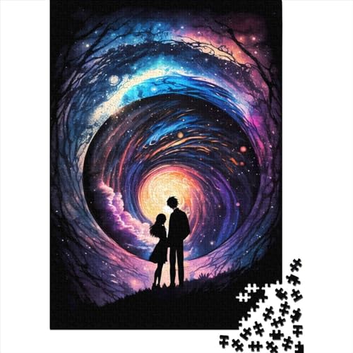 Cosmic Love Story Puzzle 1000 Teile Holzpuzzle Puzzle 1000 Teile Puzzle für Erwachsene Lernspiel Herausforderung Spielzeug Geburtstagsgeschenk 1000 Stück (75x50cm) von BaoFFF