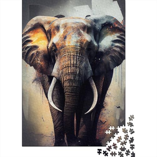 Elefanten-Tierpuzzle für Erwachsene, 500 Teile, Puzzles für Erwachsene und Teenager ab 12 Jahren, Thanksgiving-Geschenke, 500 Teile (52 x 38 cm) von BaoFFF