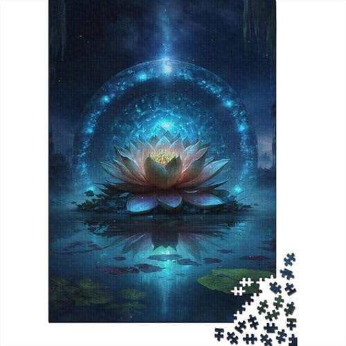 Galaxy Fantasy Lotus, 300-teiliges Holzpuzzle für Erwachsene, Puzzle, Lernspiel, Herausforderungsspielzeug, 300 Stück (40 x 28 cm) von BaoFFF