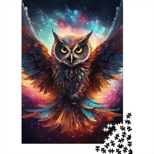 Galaxy Owl 1000-teiliges Puzzle | Puzzle | Nachhaltiges Puzzle für Erwachsene | Premium-Puzzle aus 100% Holz | Lustige Spiele, 1000 Teile (75 x 50 cm) von BaoFFF