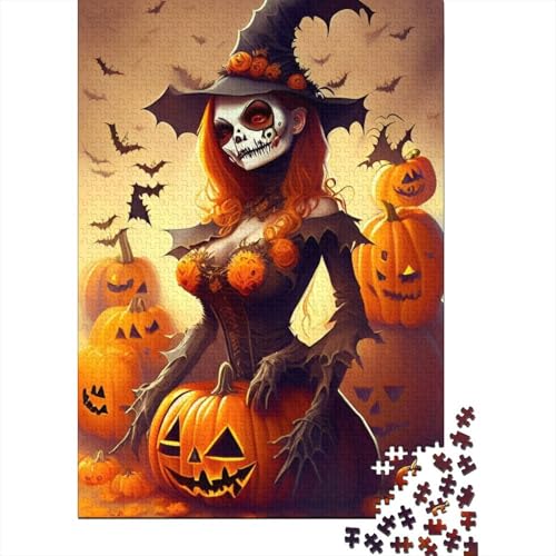 Halloween-Hexe, 1000-teiliges Puzzle für Erwachsene, Puzzle 1000 Teile, Puzzle für Erwachsene, Geschenke, 1000 Teile (75 x 50 cm) von BaoFFF