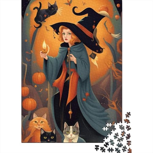 Halloween-Hexe, 500-teiliges Puzzle für Erwachsene | Puzzles für Erwachsene | 500-teiliges Puzzle für Erwachsene | Puzzle 500 Teile (52 x 38 cm) von BaoFFF