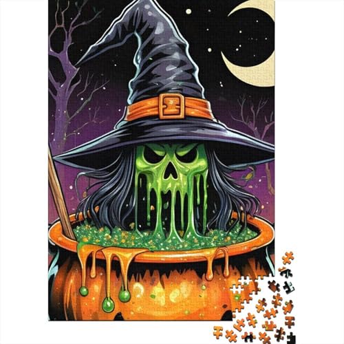 Halloween-Kürbis-Puzzle mit 500 Teilen | Puzzle | Nachhaltiges Puzzle für Erwachsene | Hochwertiges Puzzle aus 100% Holz | Lustige Spiele, 500 Teile (52 x 38 cm) von BaoFFF