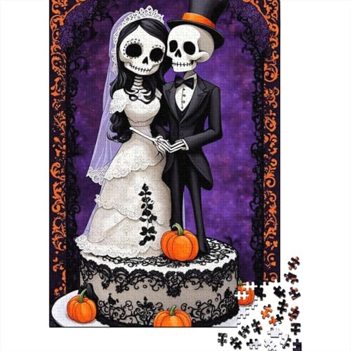 Halloween-Skelett, 1000-teiliges Puzzle | Puzzle | Nachhaltiges Puzzle für Erwachsene | Hochwertiges Puzzle aus 100% Holz | Lustige Spiele, 1000 Teile (75 x 50 cm) von BaoFFF