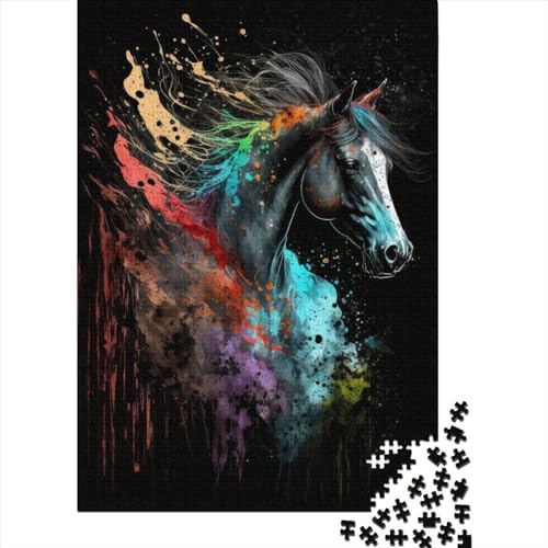 Paintsplash Pferdepuzzle 300 Teile, Holzpuzzles, Puzzle für Erwachsene und Teenager, Familienspiel für Erwachsene und Teenager, 300 Stück (40 x 28 cm) von BaoFFF