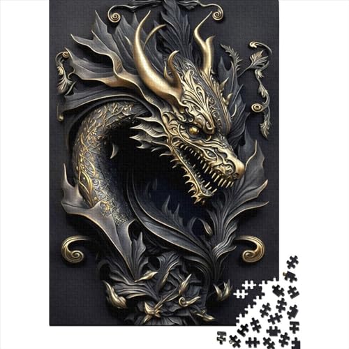 Puzzle „Golden Dragon Dominion“, 1000-teiliges Puzzle für Erwachsene, Holzpuzzle für Erwachsene und Geschenke für Erwachsene, 1000 Teile (75 x 50 cm) von BaoFFF