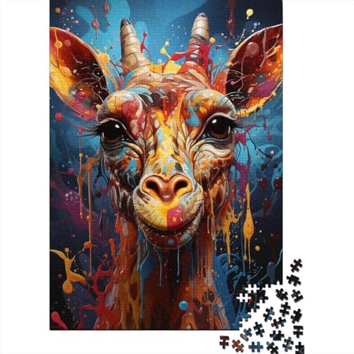 Puzzle 1000 Teile, Kunst-Giraffe, Puzzle für Erwachsene, Schwierigkeitspuzzle, Lernspiele, Spielzeug, Familiendekoration, 1000 Teile (75 x 50 cm) von BaoFFF