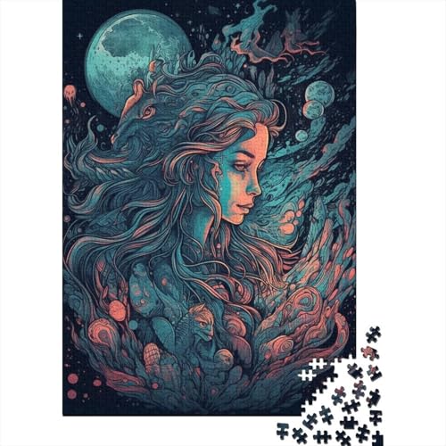 Puzzle 1000 Teile, Psychedelische Stimmung, quadratische Puzzles für Erwachsene und Holzpuzzles, Heimdekoration, Puzzlespielzeug, 1000 Teile (75 x 50 cm) von BaoFFF