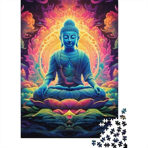 Puzzle 1000 Teile, Psychedelischer Buddha, Puzzle für Erwachsene, Schwierigkeitspuzzle, Lernspiele, Spielzeug, Familiendekoration, 1000 Teile (75 x 50 cm) von BaoFFF