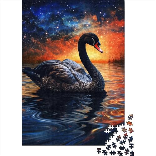 Puzzle 1000 Teile, Tier-Puzzle mit schwarzem Schwan, Schwierigkeitsgrad für Erwachsene, Lernspielzeug, Spiele, Familiendekoration, 1000 Teile (75 x 50 cm) von BaoFFF