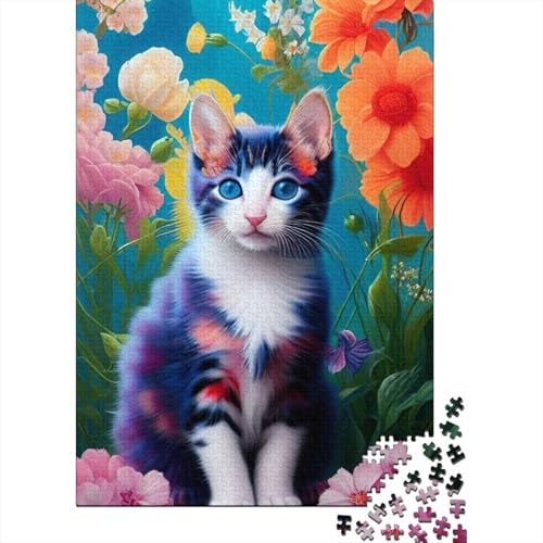 Puzzle 1000 Teile, Tierkunst, Katzen-Puzzle, Puzzle für Erwachsene, Schwierigkeitspuzzle, Puzzle, Lernspiele, Spielzeug, Familiendekoration, 1000 Stück (75 x 50 cm) von BaoFFF