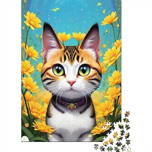 Puzzle 1000 Teile, Tierkunst, Katzen-Puzzle, Schwierigkeitsgrad Jungen und Mädchen, Lernspielzeug, Spiele, Familiendekoration, 1000 Teile (75 x 50 cm) von BaoFFF