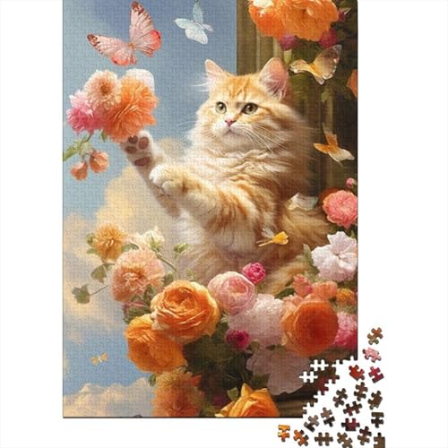 Puzzle 1000 Teile, Tierkunst, Katzen-Puzzle, Schwierigkeitsgrad Jungen und Mädchen, Lernspielzeug, Spiele, Familiendekoration, 1000 Teile (75 x 50 cm) von BaoFFF