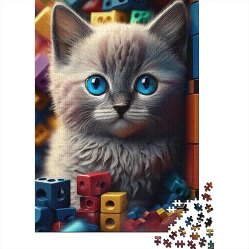 Puzzle 1000 Teile, Tierkunst, Katzen-Puzzle, Schwierigkeitsgrad für Erwachsene, Puzzle, Lernspiele, Spielzeug, Familiendekoration, 1000 Teile (75 x 50 cm) von BaoFFF