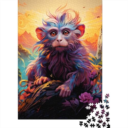 Puzzle 1000 Teile, bunter AFFE, Schwierigkeitsgrad für Erwachsene, Lernspielzeug, Spiele, Familiendekoration, 1000 Teile (75 x 50 cm) von BaoFFF