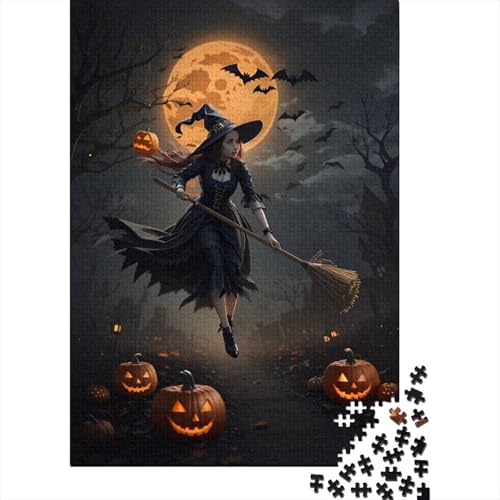 Puzzle 1000 Teile Halloween-Hexe, Puzzle für Erwachsene, Schwierigkeitsgrad: Puzzle, Lernspielzeug, Spiele, Familiendekoration, 1000 Teile (75 x 50 cm) von BaoFFF