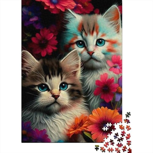 Puzzle 300 Teile, Tierkunst, Katzenpuzzle, Puzzle für Erwachsene, Schwierigkeitsgrad: Puzzle, Lernspiel, Spielzeug, Familiendekoration, 300 Teile (40 x 28 cm) von BaoFFF