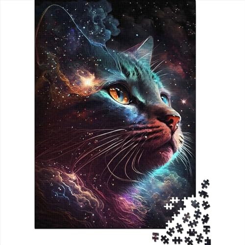 Puzzle 300 Teile „Meowt of This World“, quadratisches Puzzle für Erwachsene und Holzbrettpuzzle, anspruchsvolles Spiel, 300 Teile (40 x 28 cm) von BaoFFF