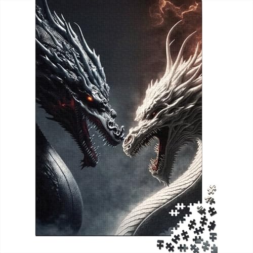 Puzzle 300 Teile Brave Dragon Puzzle für Erwachsene Holzpuzzle Puzzle für Erwachsene Geburtstagsgeschenk 300 Stück (40x28cm) von BaoFFF