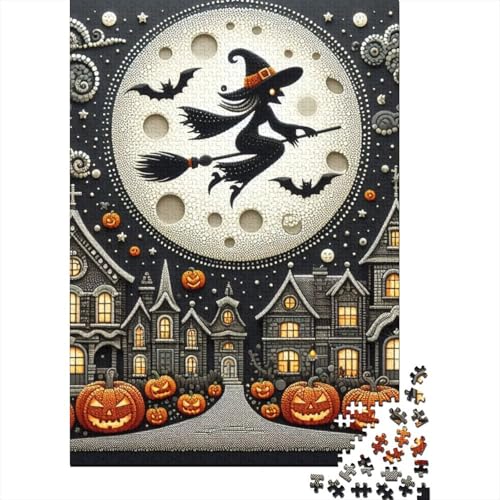 Puzzle 300 Teile Halloween-Hexe Puzzle für Jungen und Mädchen Schwierigkeitsgrad Puzzle Lernspielzeug Spiele Familie 300 Teile (40x28cm) von BaoFFF