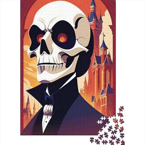 Puzzle 300 Teile Halloween-Skelett-Puzzle für Erwachsene, Schwierigkeitsgrad: Puzzle, Lernspielzeug, Spiele, Familiendekoration, 300 Stück (40 x 28 cm) von BaoFFF