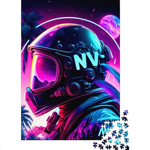 Puzzle 300 Teile Punk Astronaut4 Quadratische Puzzles für Erwachsene und Holzbrettpuzzles Herausforderndes Spiel 300 Teile (40 x 28 cm) von BaoFFF