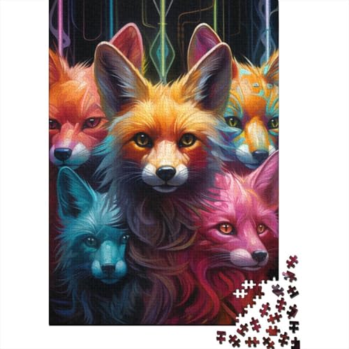 Puzzle 500 Teile, Art Fox Puzzle, Puzzle für Erwachsene, Schwierigkeitsgrad: Puzzle, Lernspiel, Spielzeug, Familiendekoration, 500 Teile (52 x 38 cm) von BaoFFF